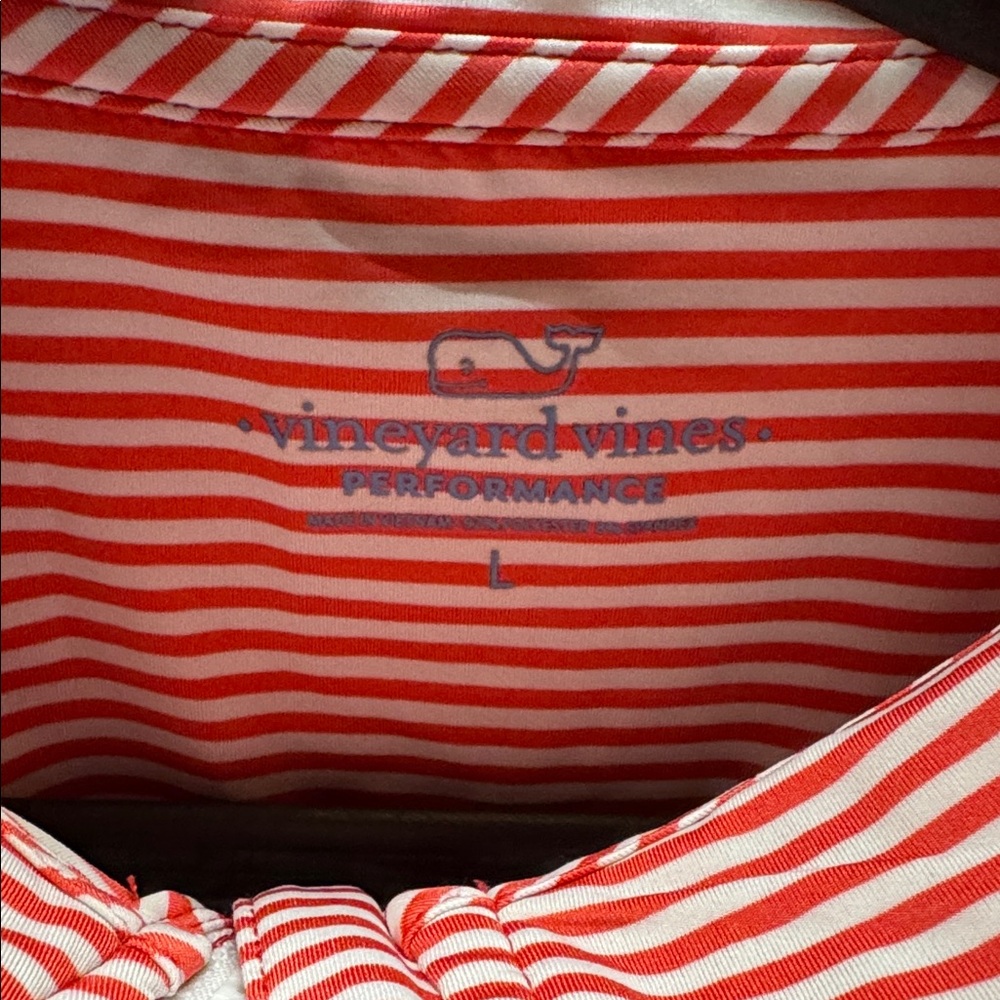Vineyard Vines Red and White Striped Pullover performance - Picture 2 of 4